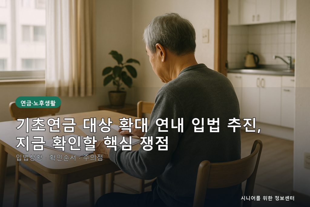 기초연금 대상 확대 연내 입법 추진, 지금 확인할 핵심 쟁점 대표이미지